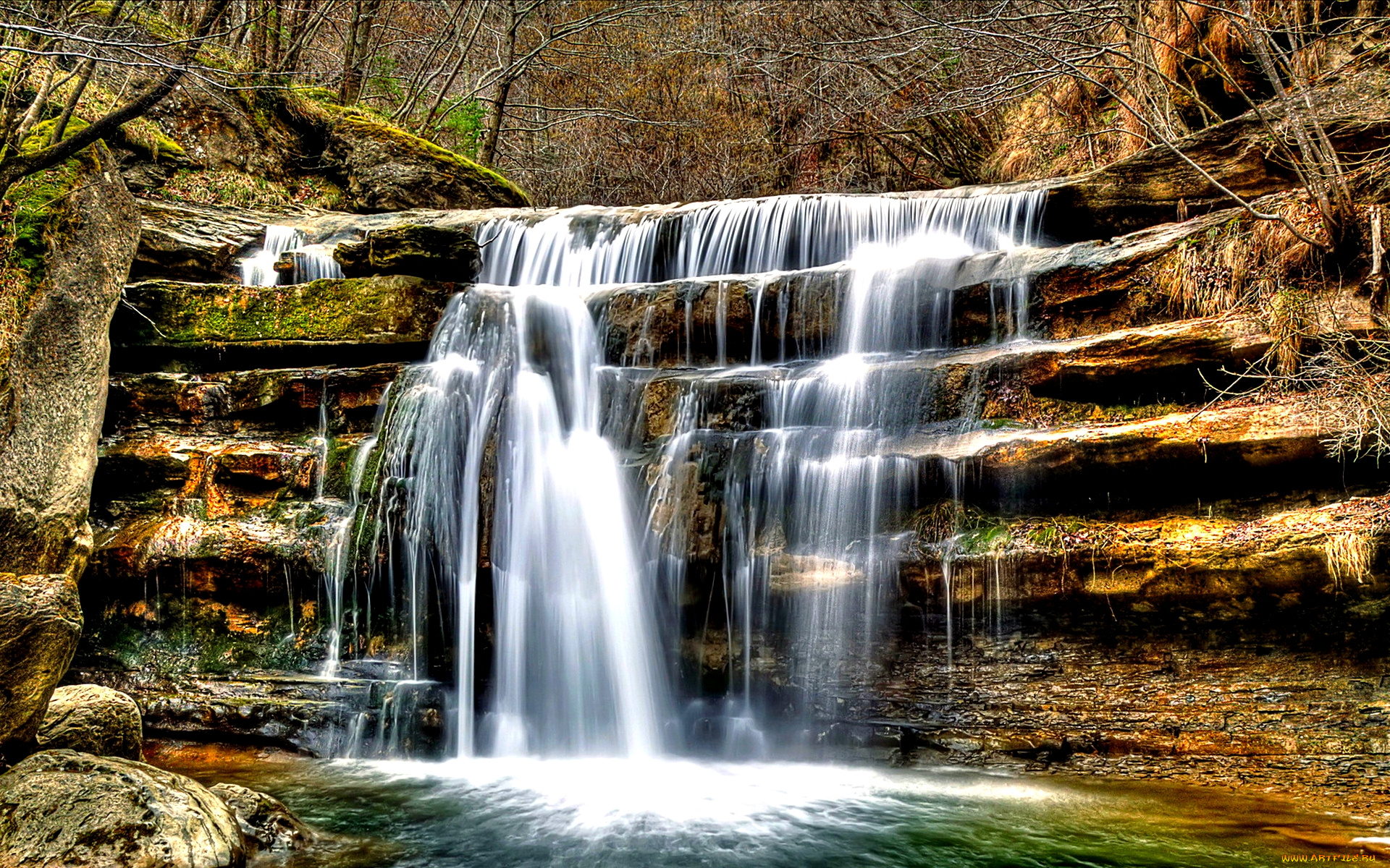 cascading, falls, природа, водопады, водопад, каскад