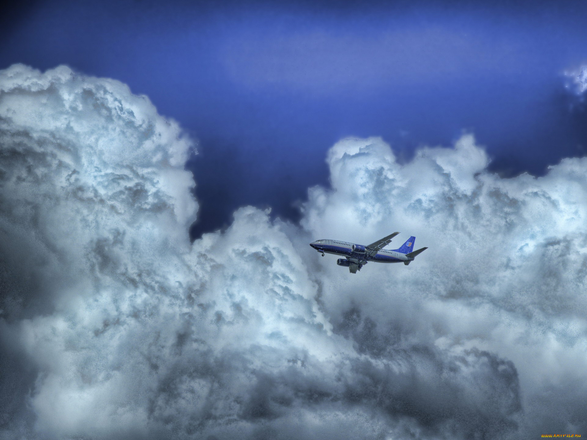 облаках, авиация, пассажирские, самолёты, самолет, облака, полет, небо