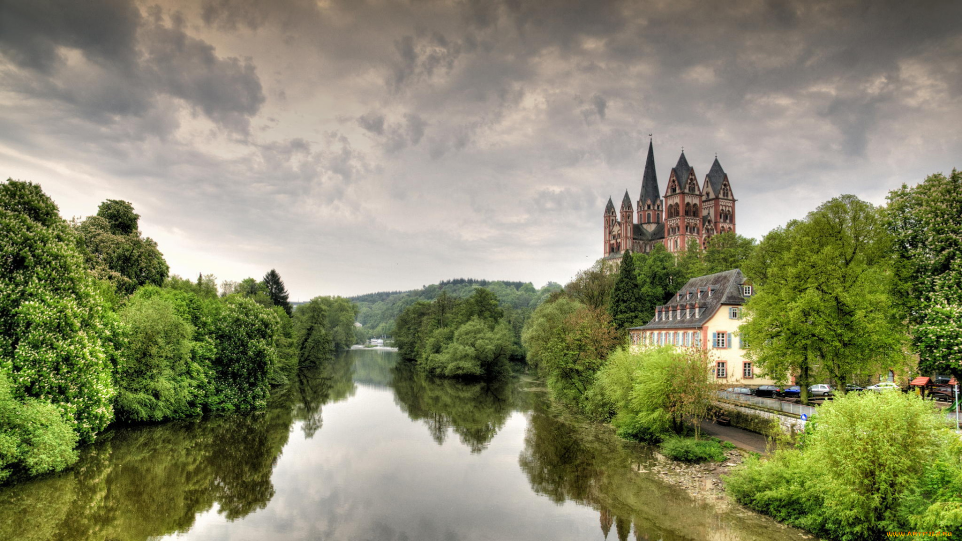 limburg, an, der, lahn, , germany, города, -, пейзажи, limburger, dom, limburg, germany, городской, пейзаж, деревья, собор, германия, лимбург