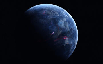 Картинка космос арт black sci fi dark blue planet