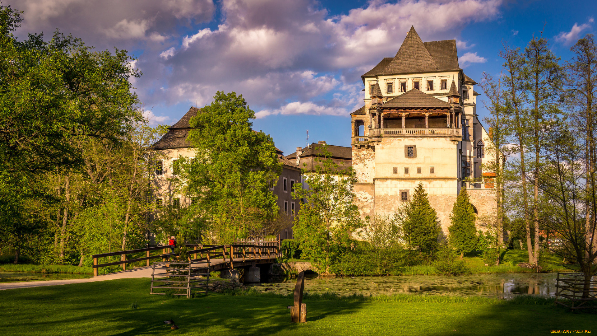 water, castle, blatn&, 225, города, -, дворцы, , замки, , крепости, парк, замок