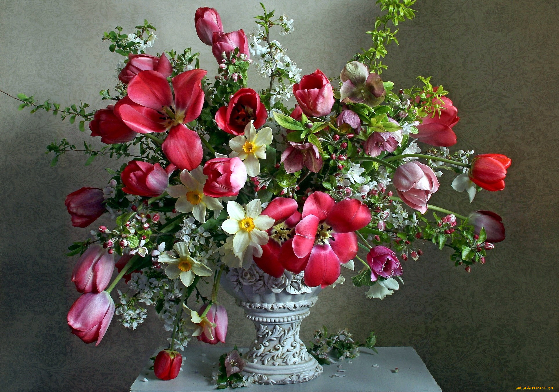 цветы, букеты, , композиции, нарциссы, тюльпаны