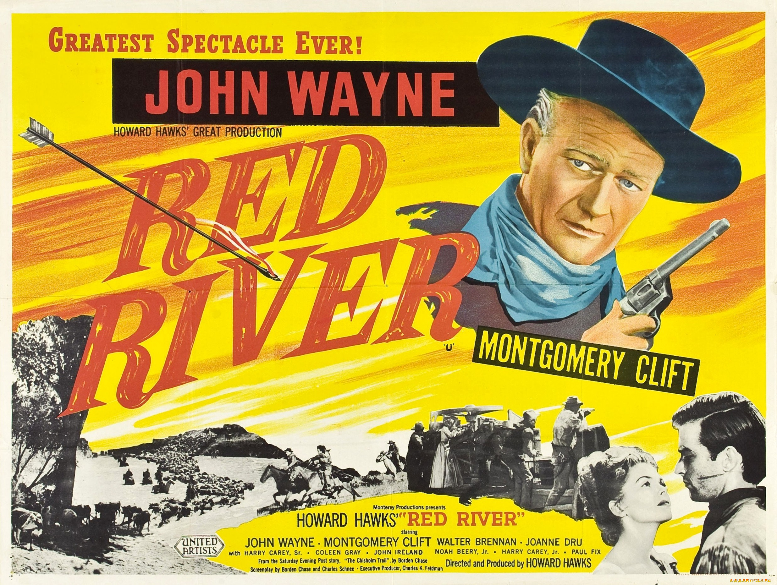 red, river, , 1947, кино, фильмы, -unknown, , другое, красная, река, пoстeр, драма, вестерн, red, river, john, wayne, thomas, dunson