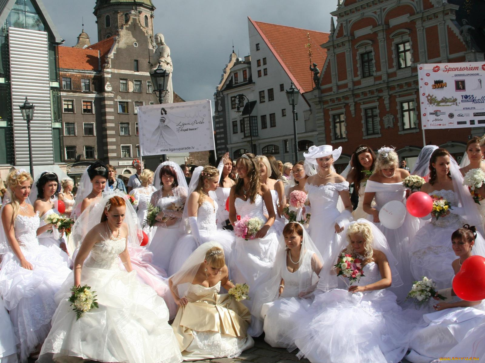 парад, невест, риге, фото, на, память, разное, люди