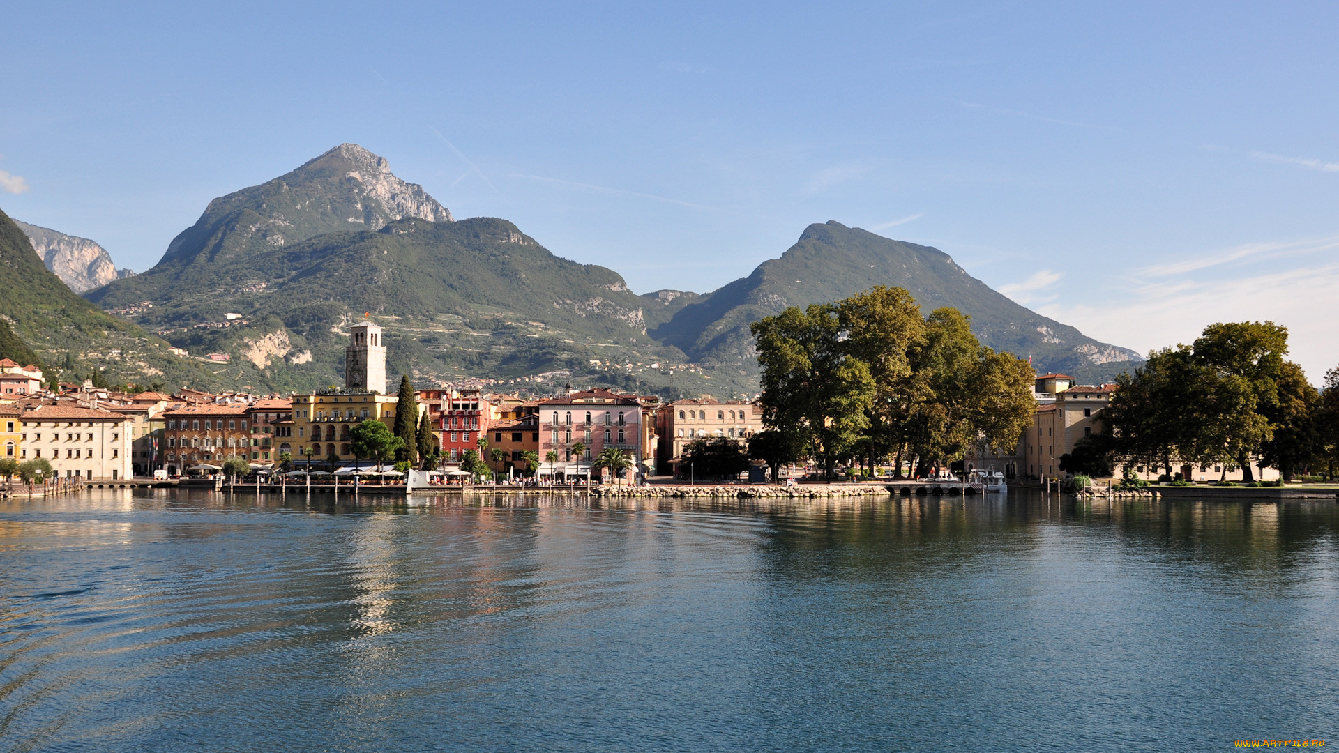 города, пейзажи, lake, garda, италия