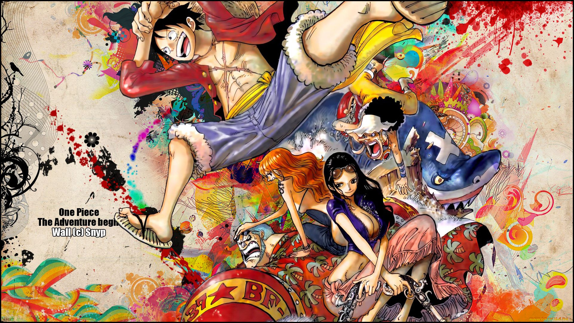 one, piece, аниме, оружие, девушки, акула, nami, monkey, d, luffy, usopp, nico, robin, franky