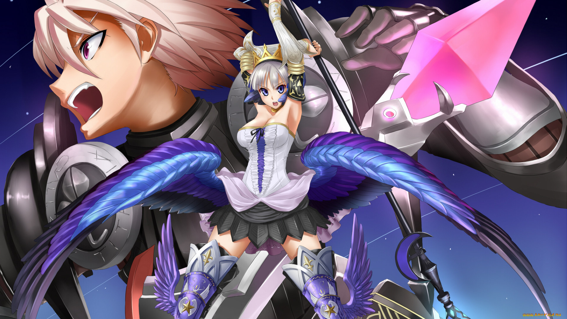 odin, sphere, аниме, крилья