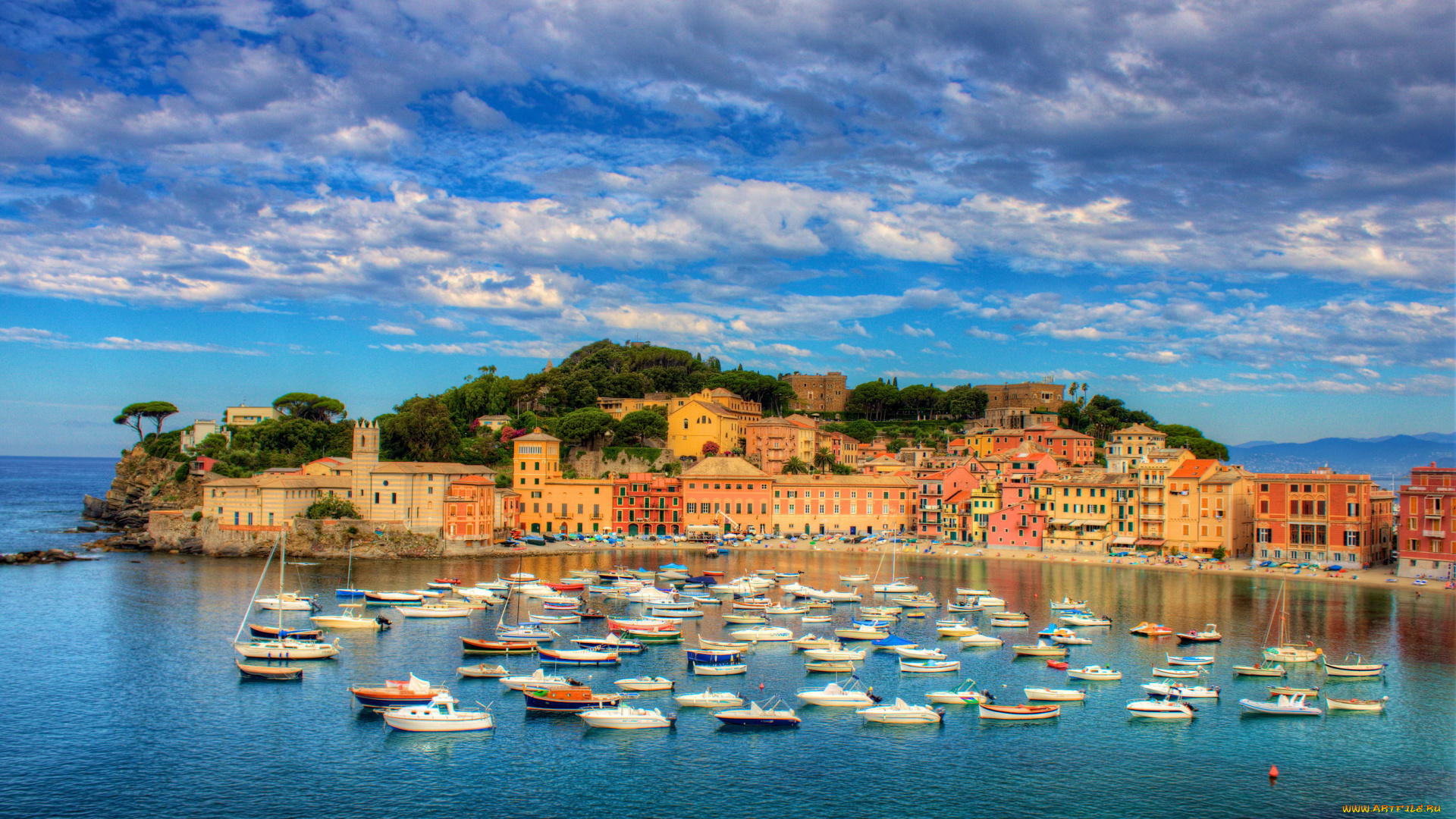 sestri, levante, liguria, города, амальфийское, лигурийское, побережье, италия, дома, море, панорама