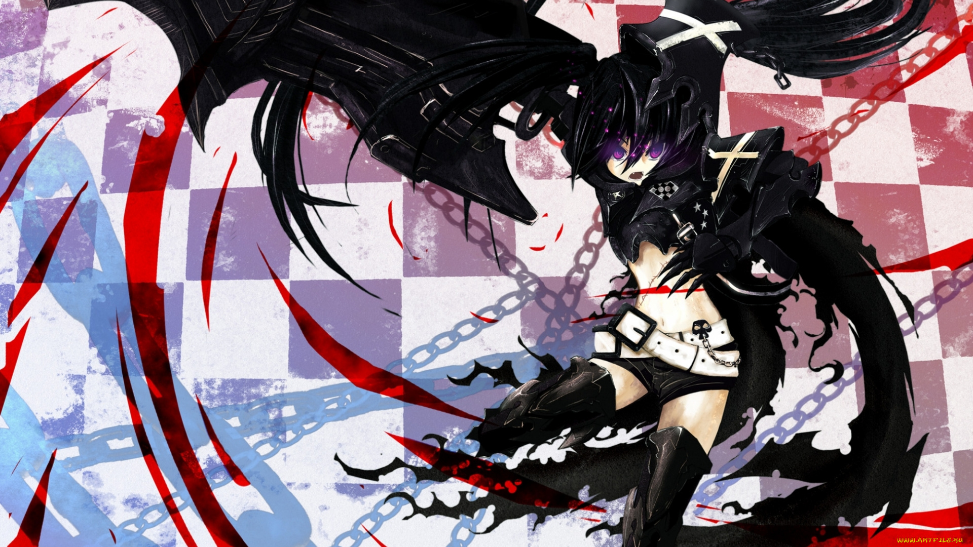 аниме, black, rock, shooter