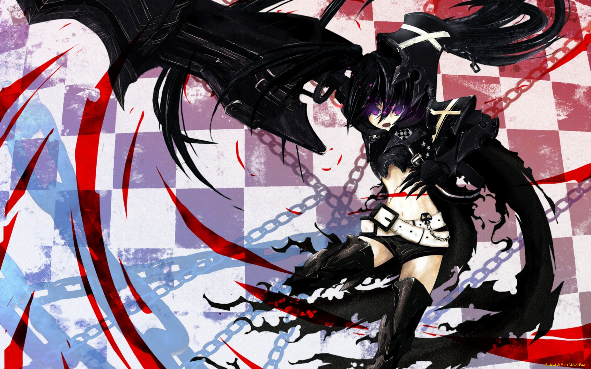 аниме, black, rock, shooter