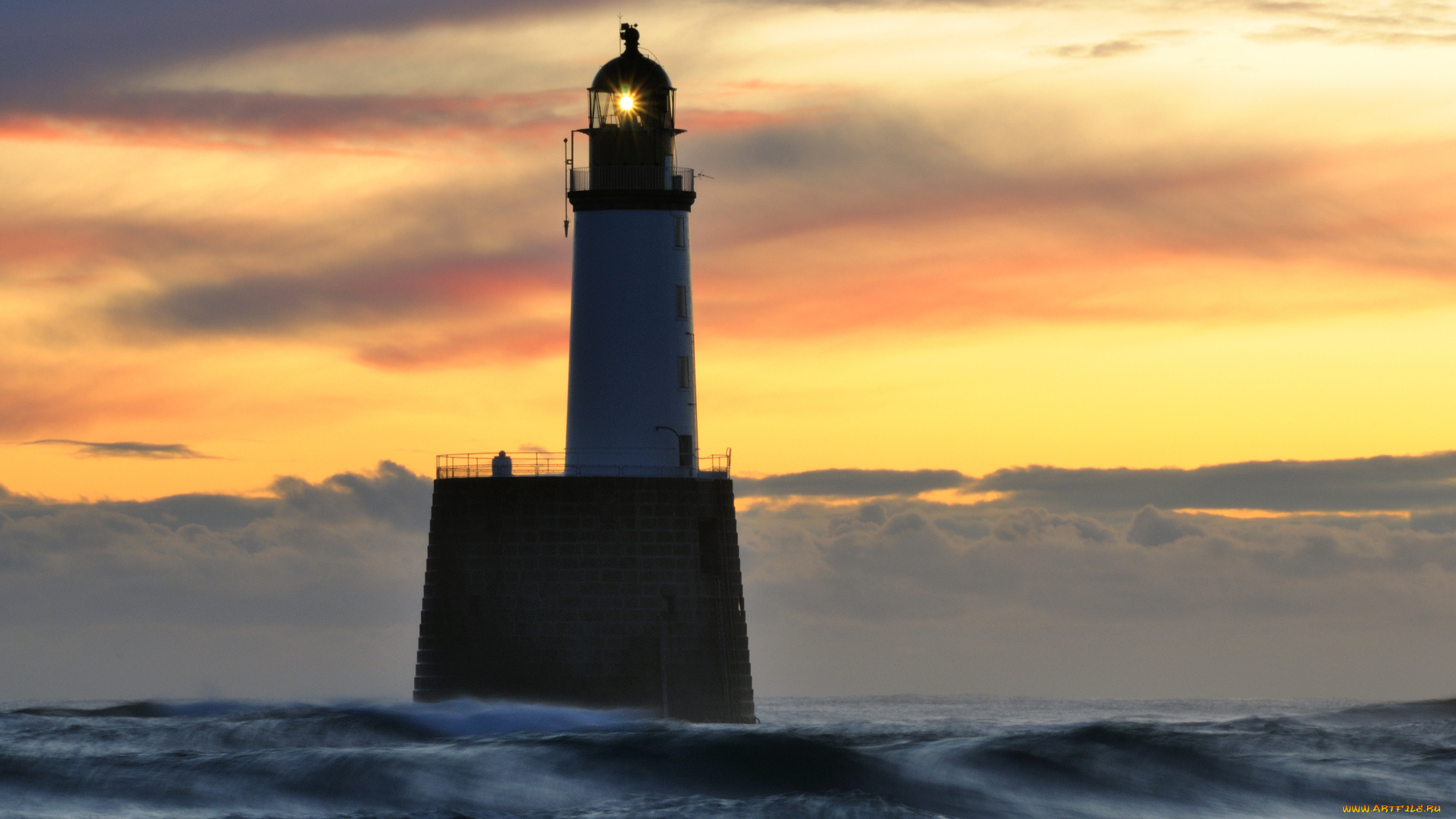 lighthouse, природа, маяки, маяк, сумрак, океан, шторм, тучи