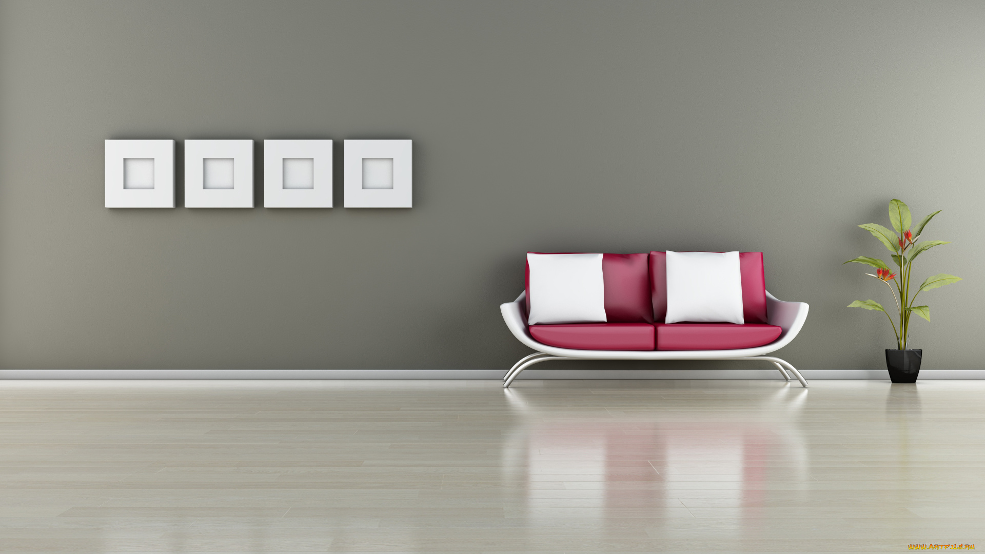 3д, графика, realism, реализм, интерьер, диван, стена