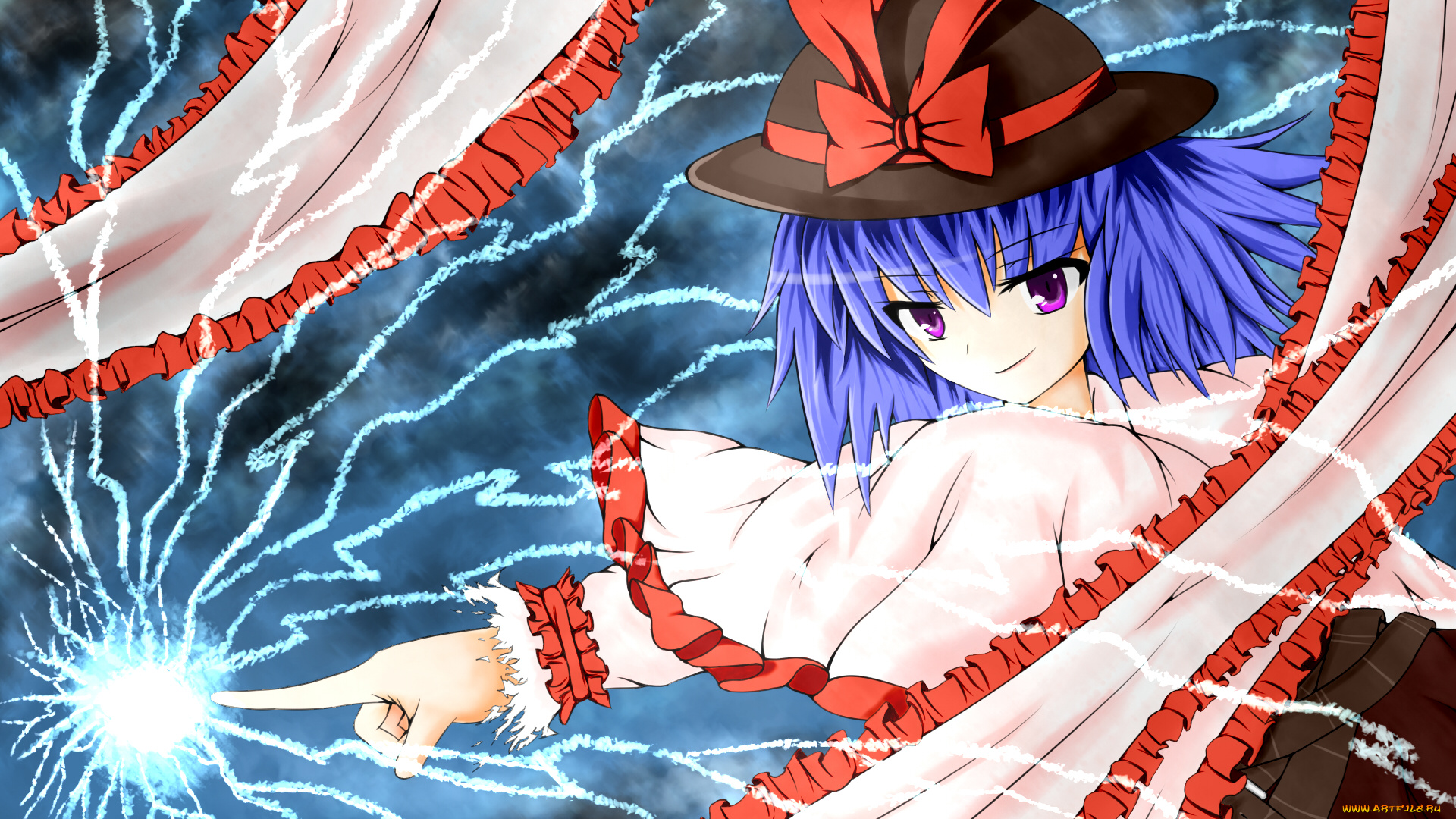 аниме, touhou, взгляд, фон, девушка