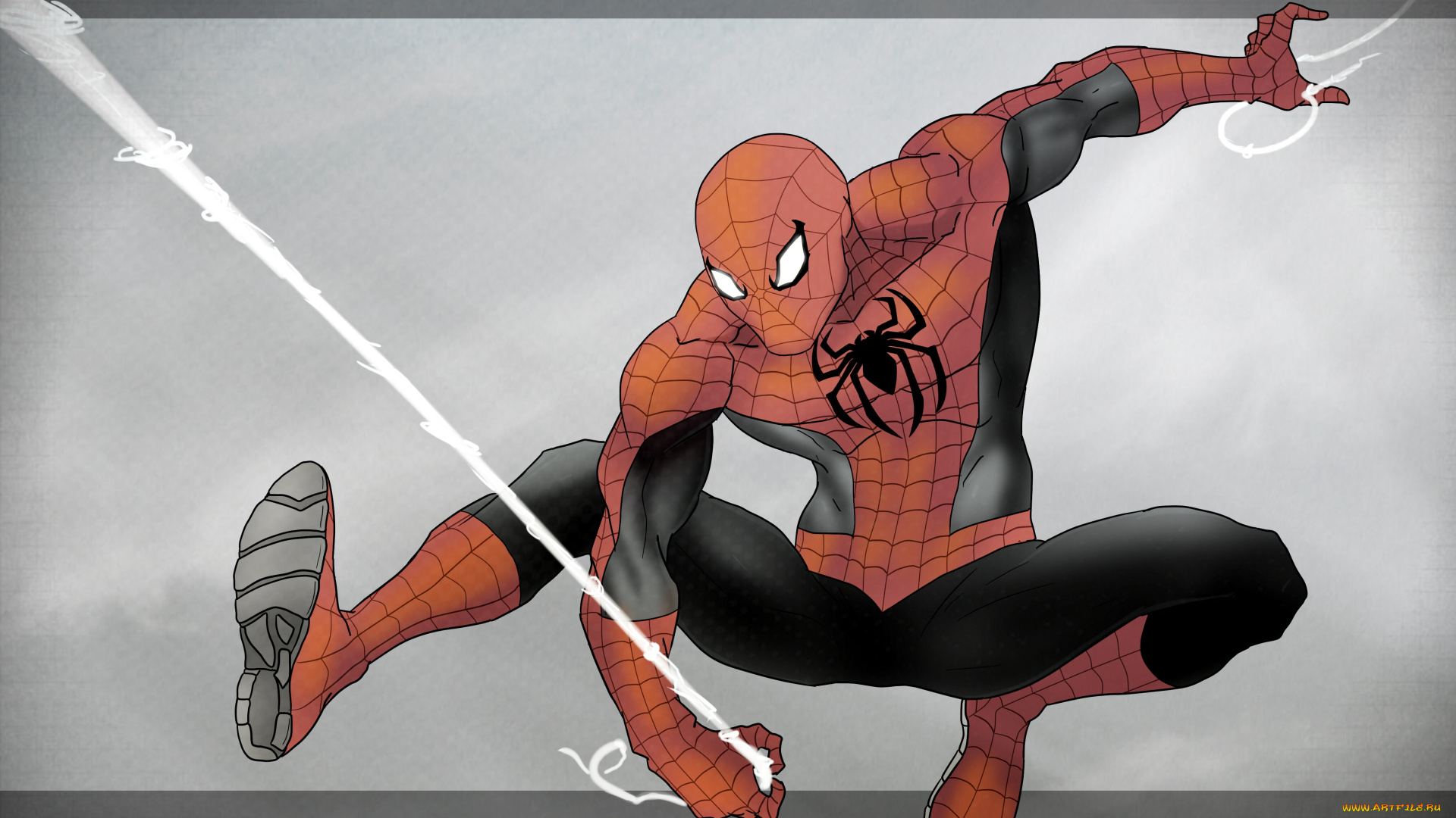 рисованное, комиксы, spider-man, костюм, супергерой