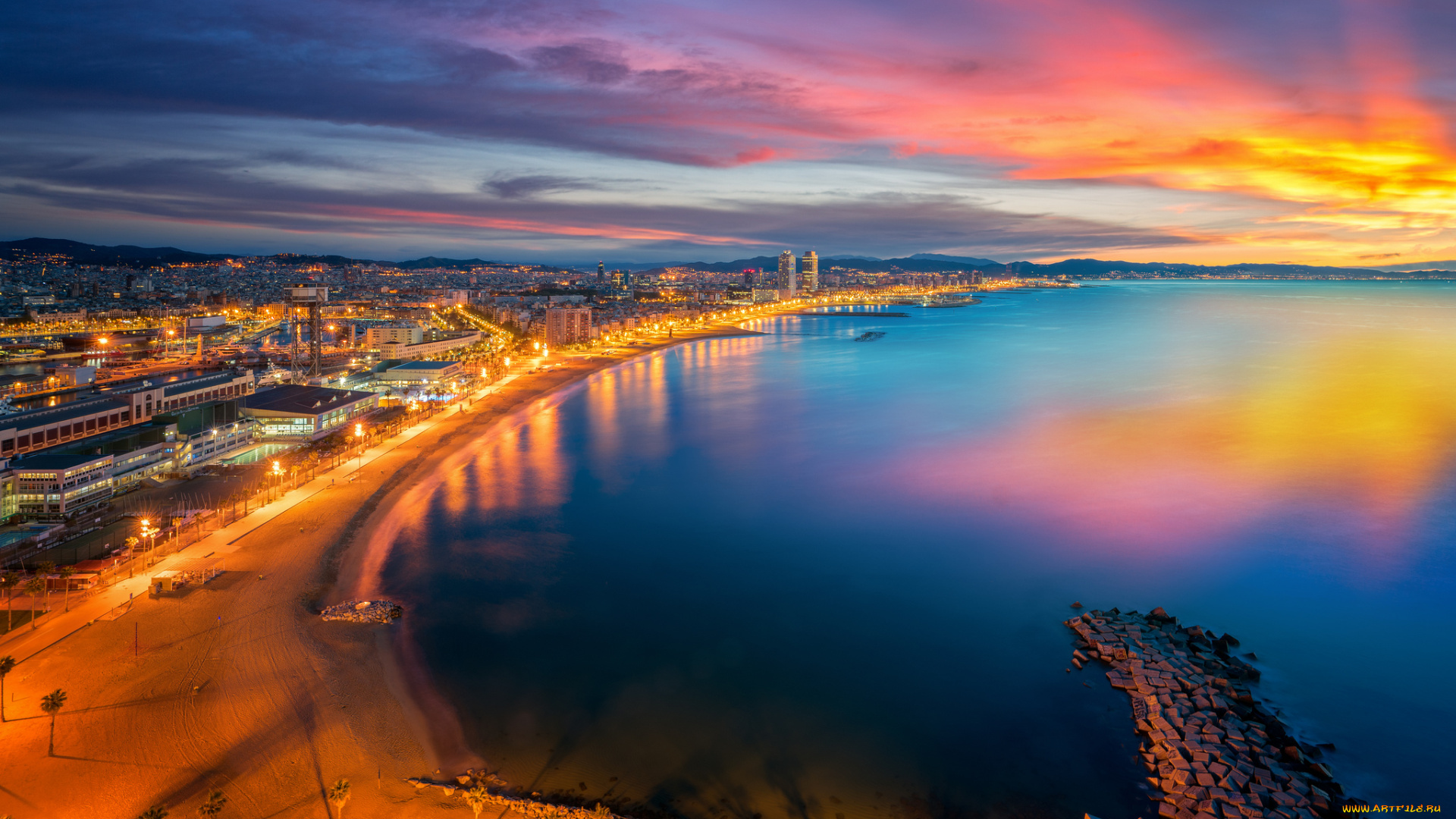 barcelona, beach, города, барселона, , испания, простор