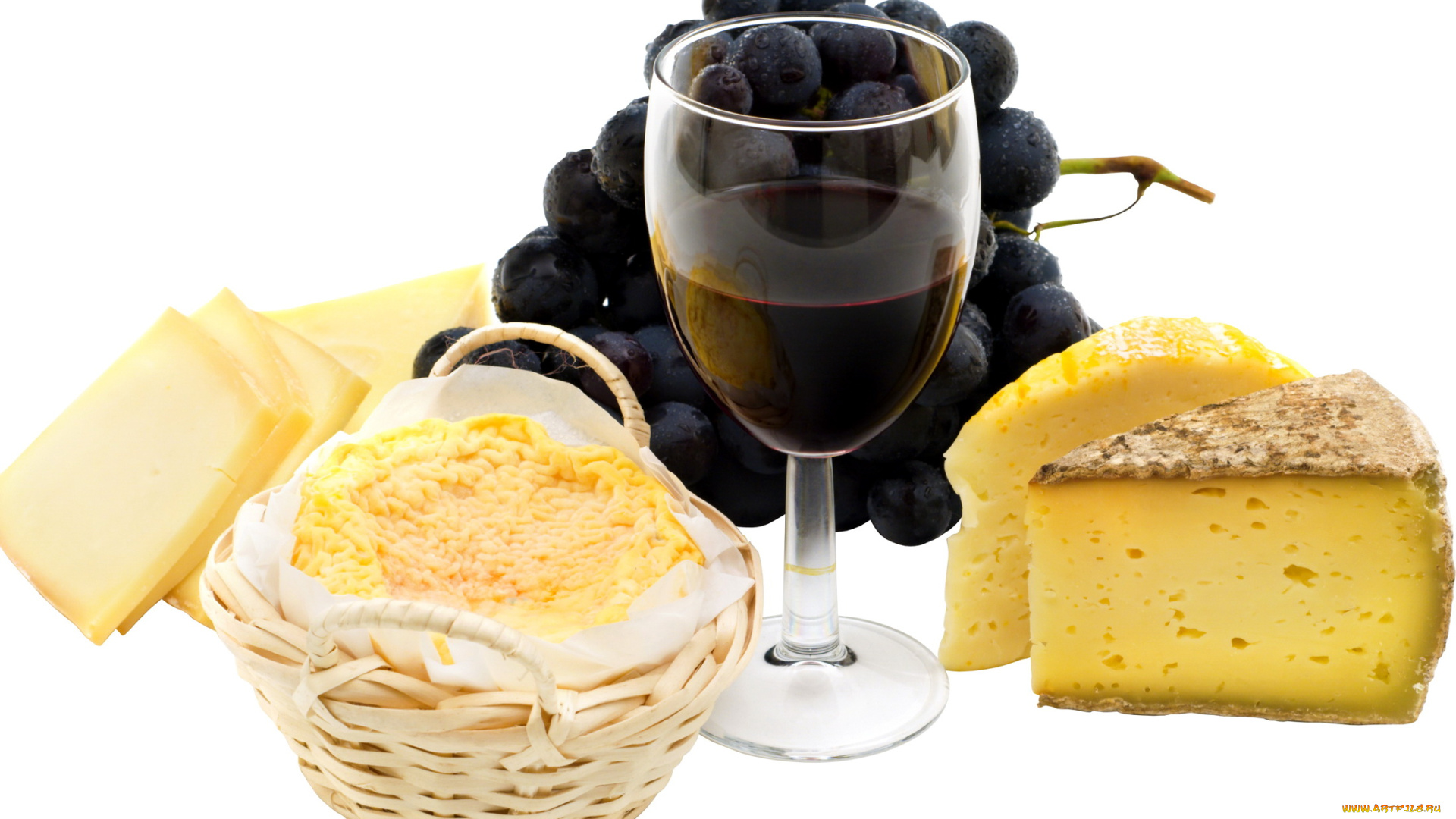 еда, разное, сыр, виноград, вино