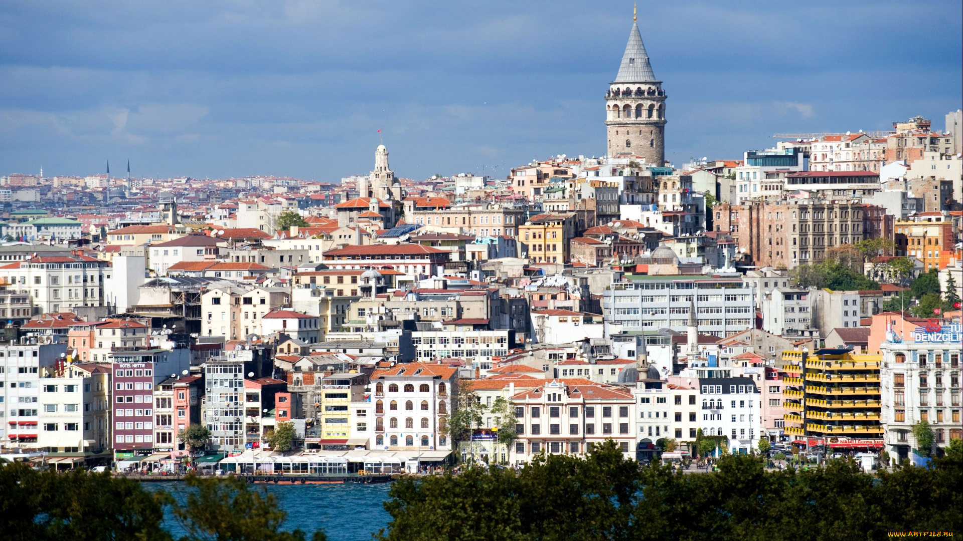 города, стамбул, турция, дома, панорама