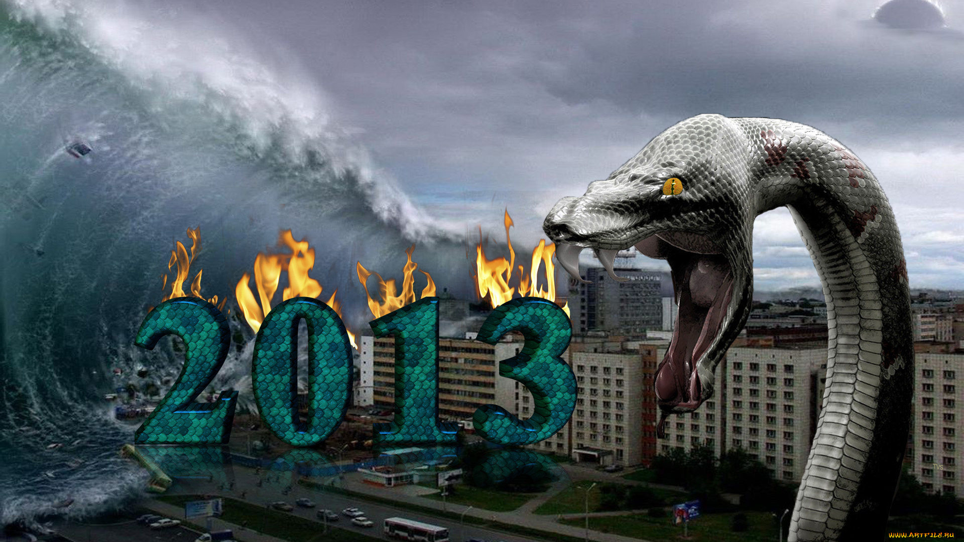 праздничные, разное, новый, год, 2013, змея, апокалипсис