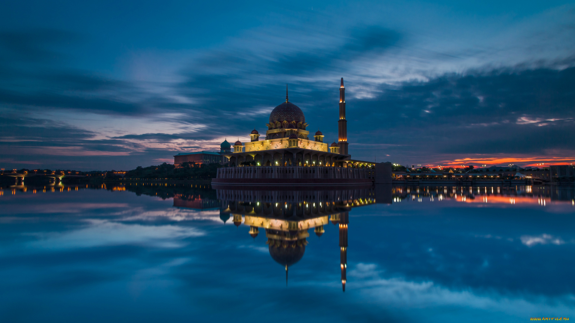 putra, mosque, putrajaya, malaysia, города, мечети, медресе, мечеть, озеро, отражение, малайзия, путраджайя, lake