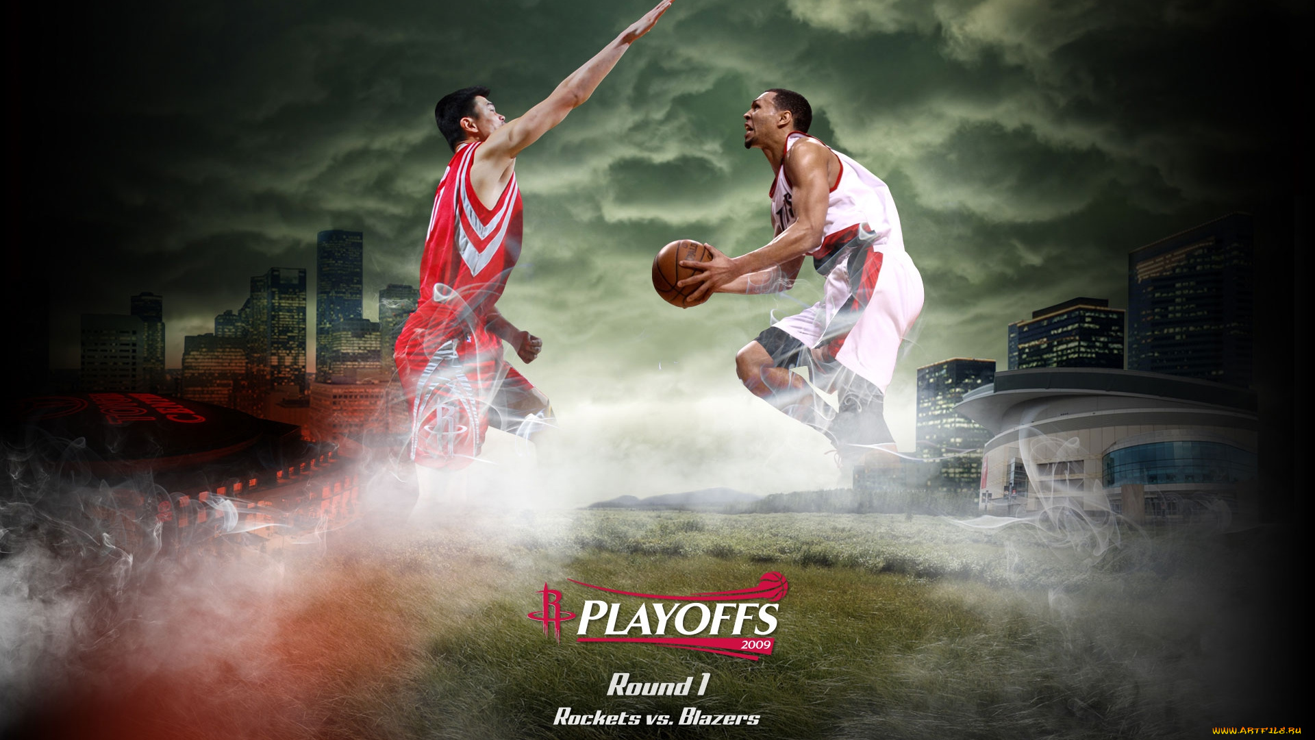 rockets, vs, blazers, 2009, playoffs, спорт, nba, баскетбол, матч, нба, чемпионат