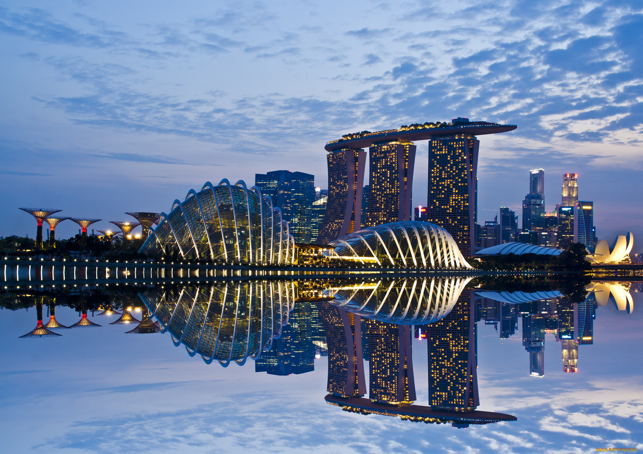 singapore, города, сингапур, отражение