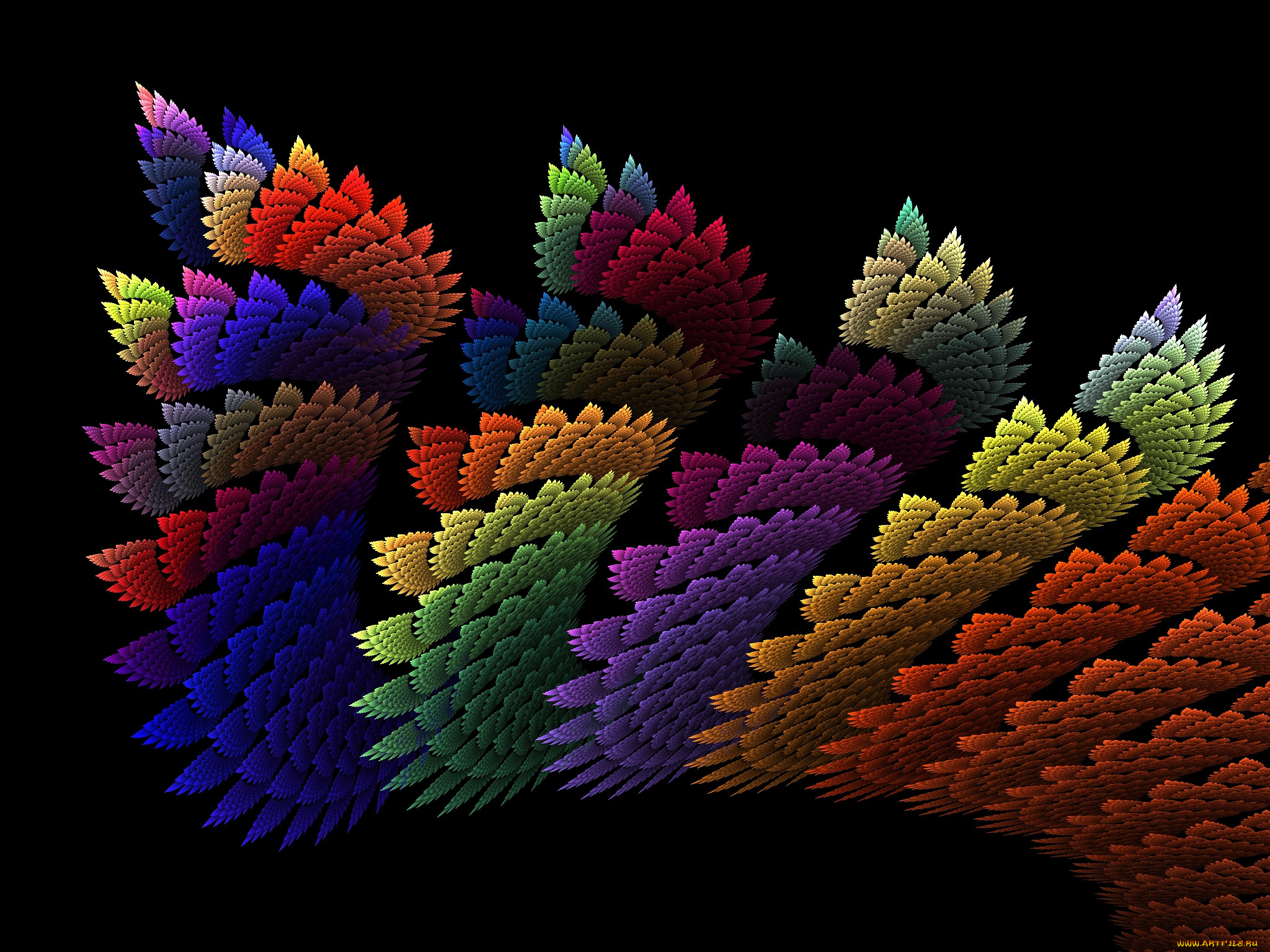3д, графика, fractal, фракталы, узор, цвета