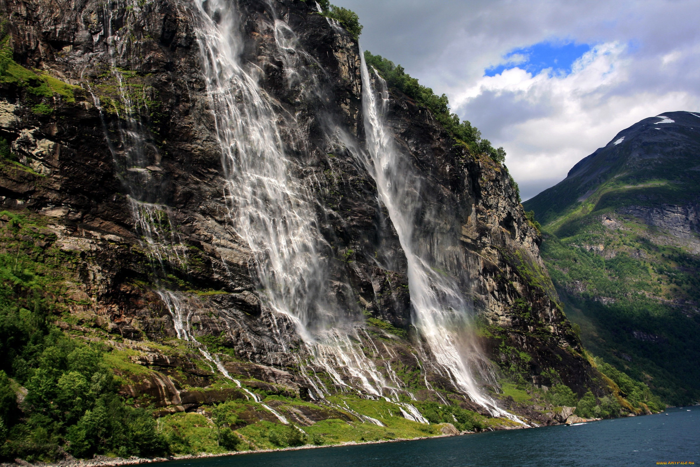 норвегия, stranda, природа, водопады, водопад, горы, река