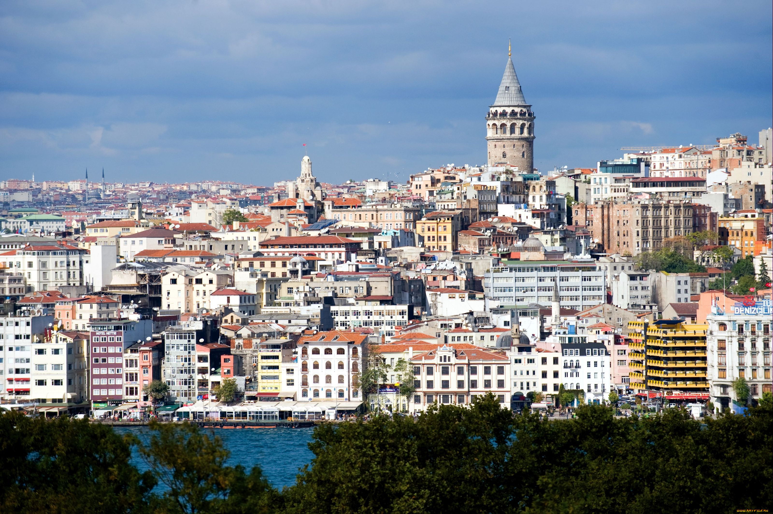 города, стамбул, турция, дома, панорама