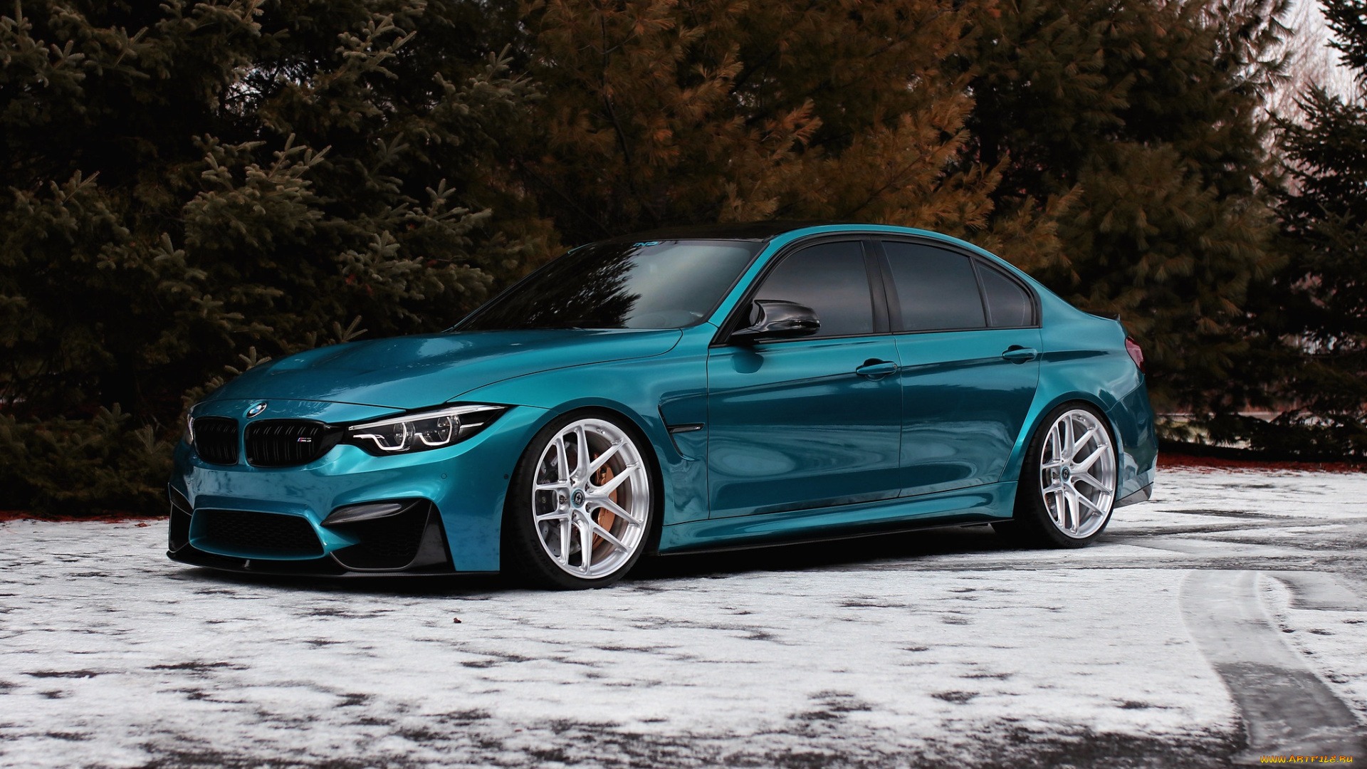 автомобили, bmw, blue, winter, snow, f80