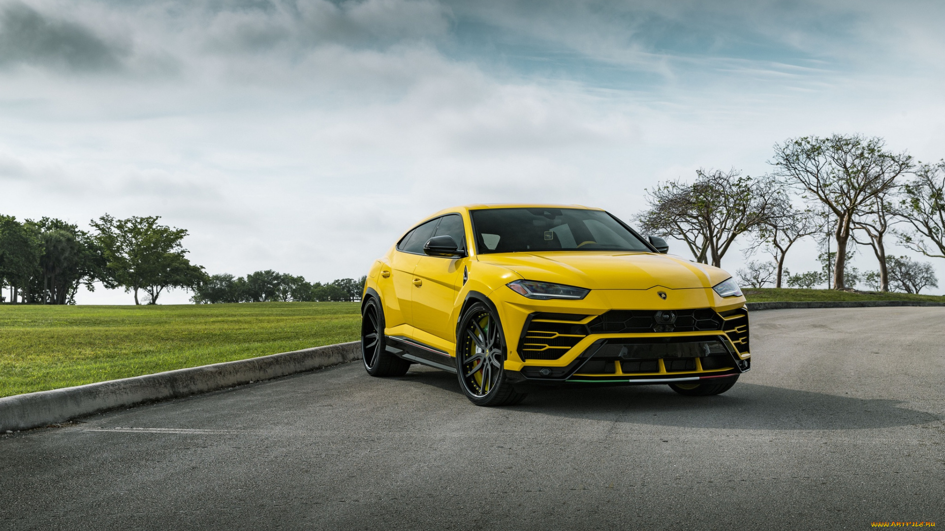 автомобили, lamborghini, predator, yellow, evening, urus, demon, vag