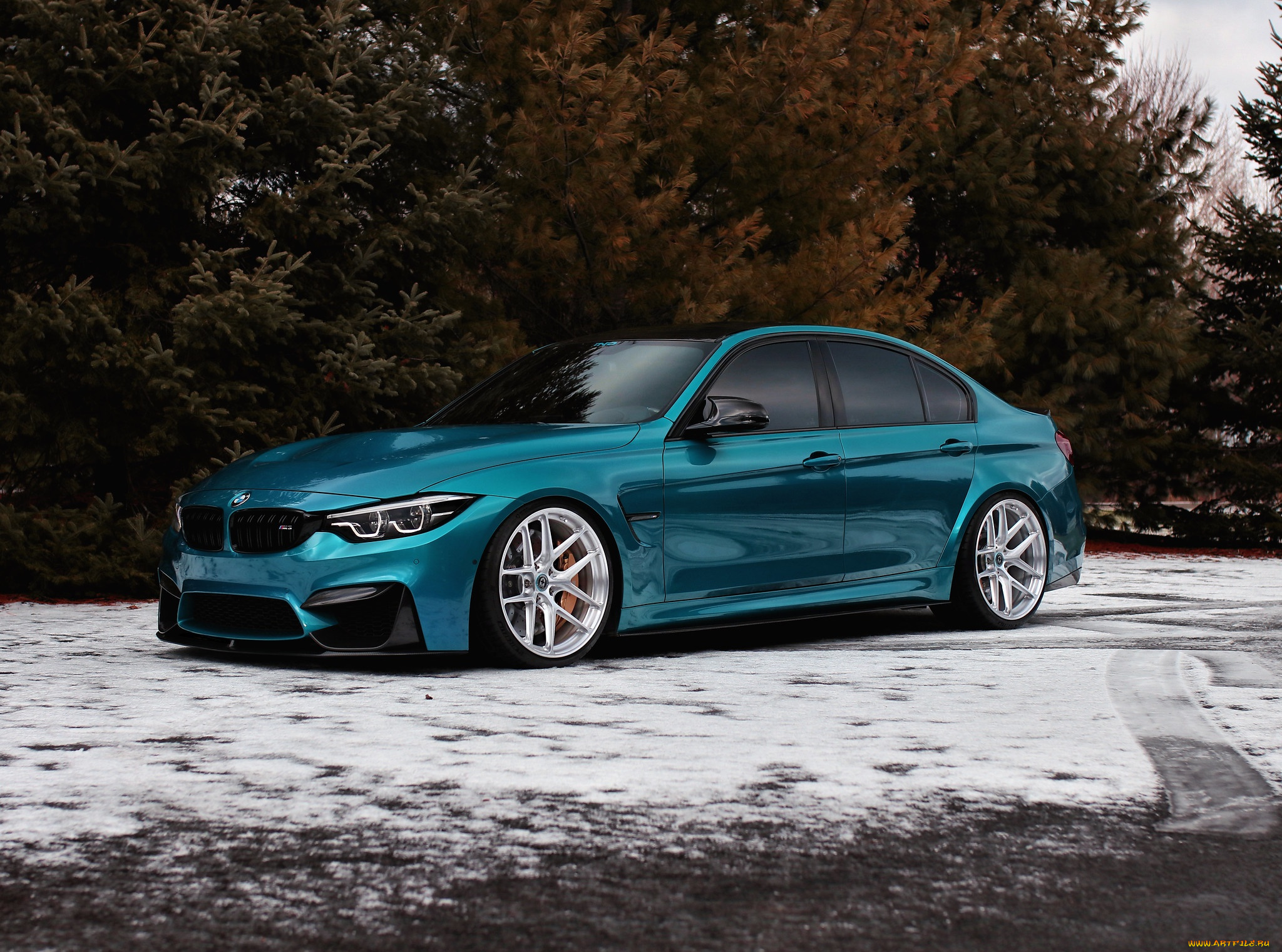 автомобили, bmw, blue, winter, snow, f80