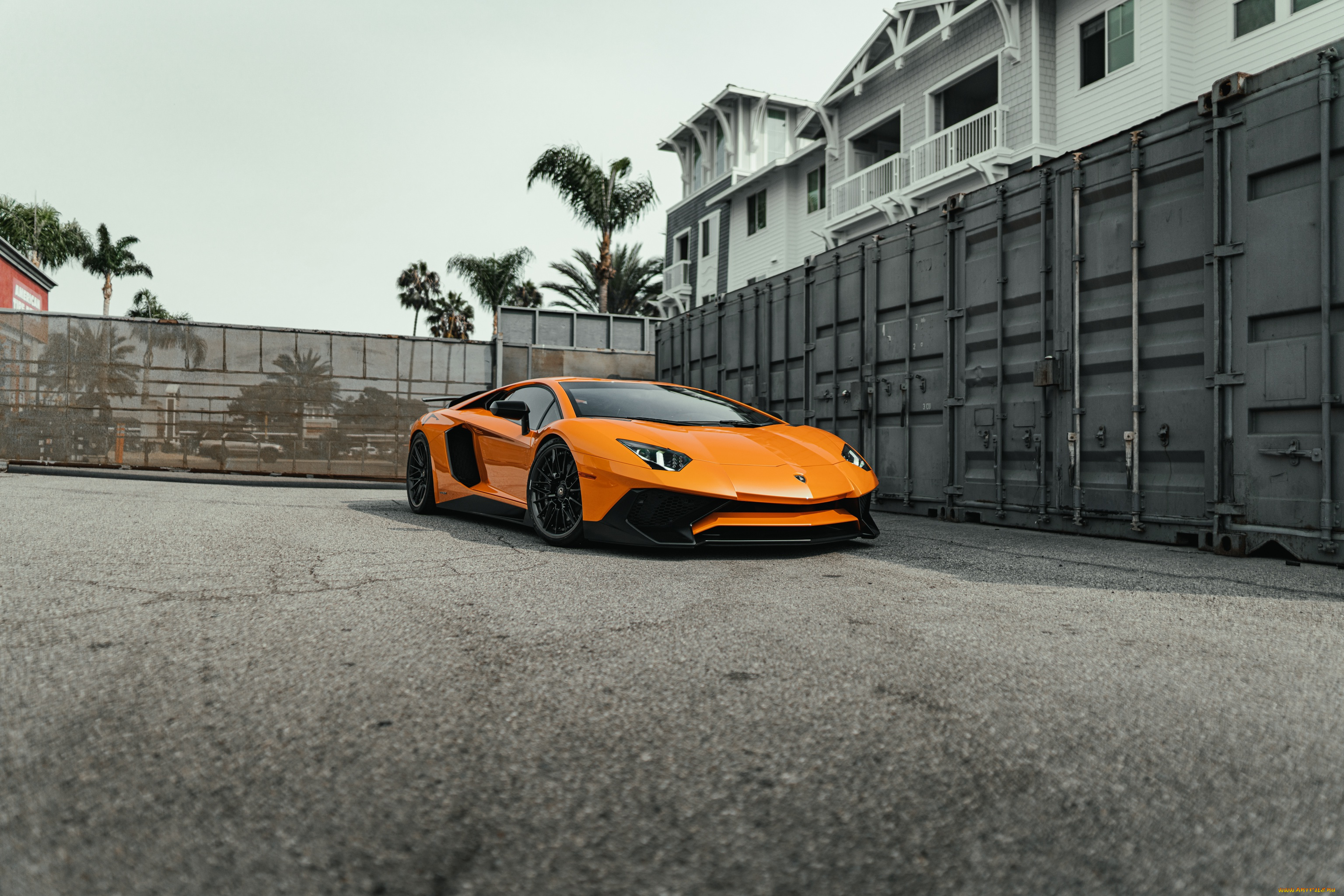 автомобили, lamborghini, orange, aventador, lp700-4