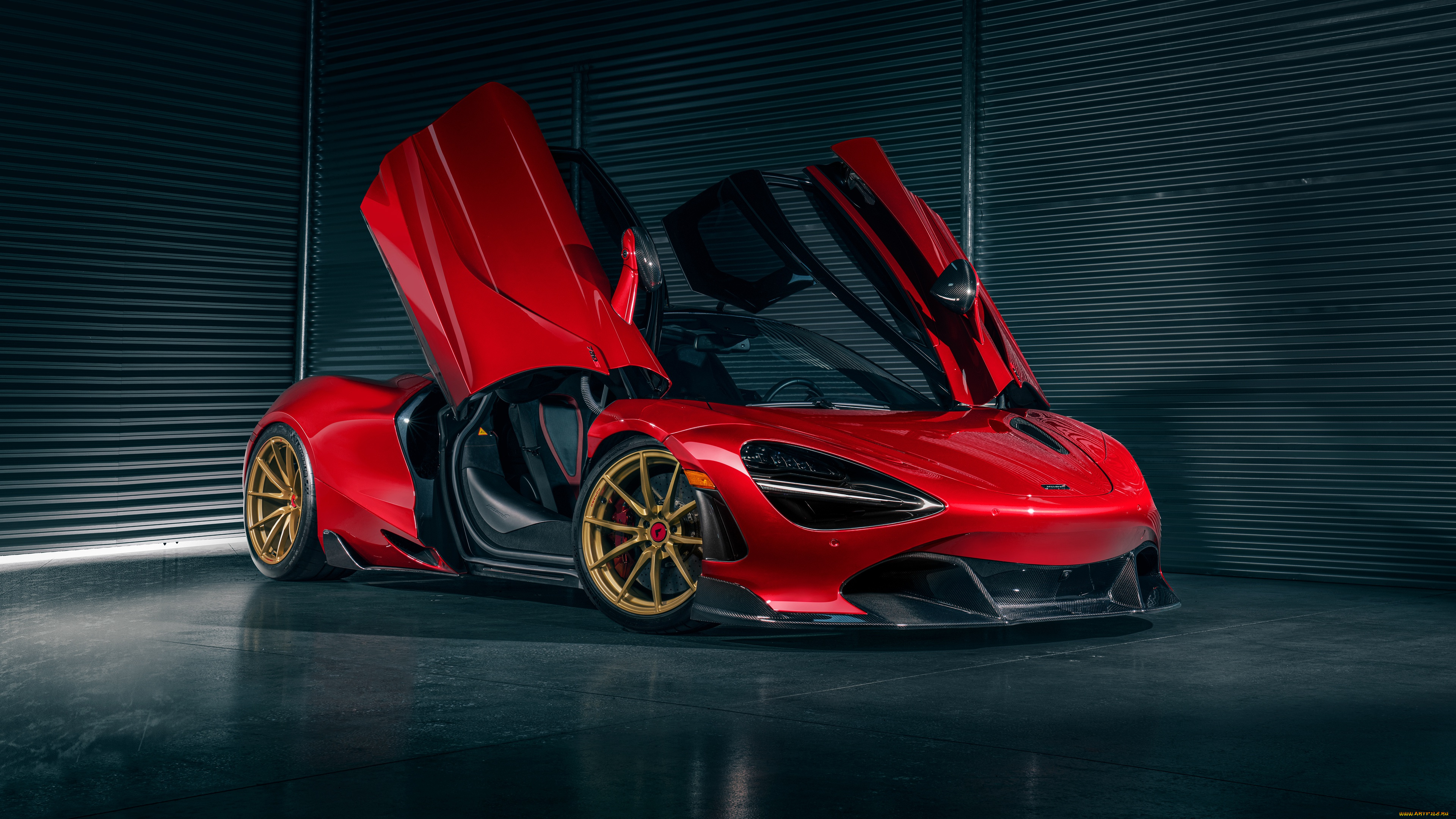 автомобили, mclaren, red, front, side, 720s, open, door