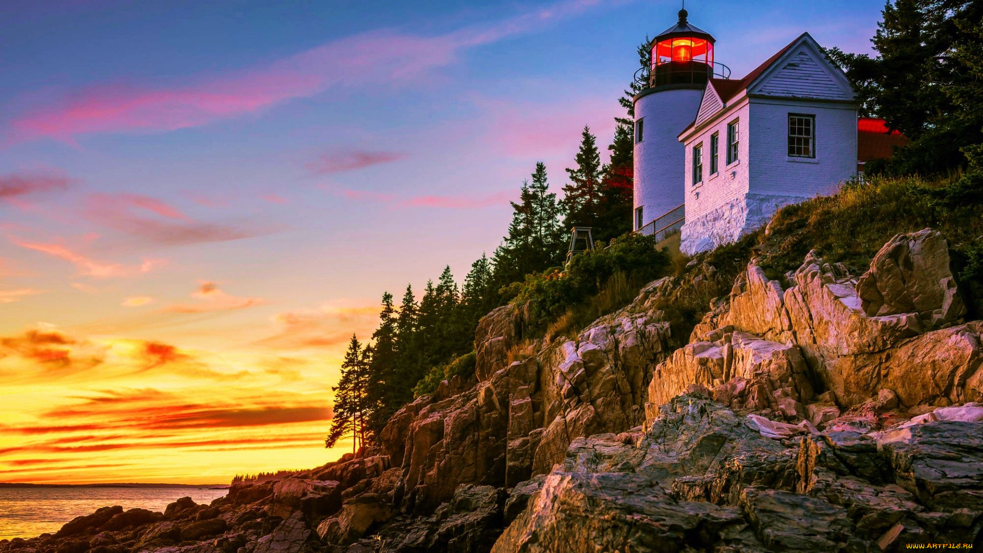 bass, harbor, head, lighthouse, acadia, np, maine, природа, маяки, bass, harbor, head, lighthouse, acadia, np