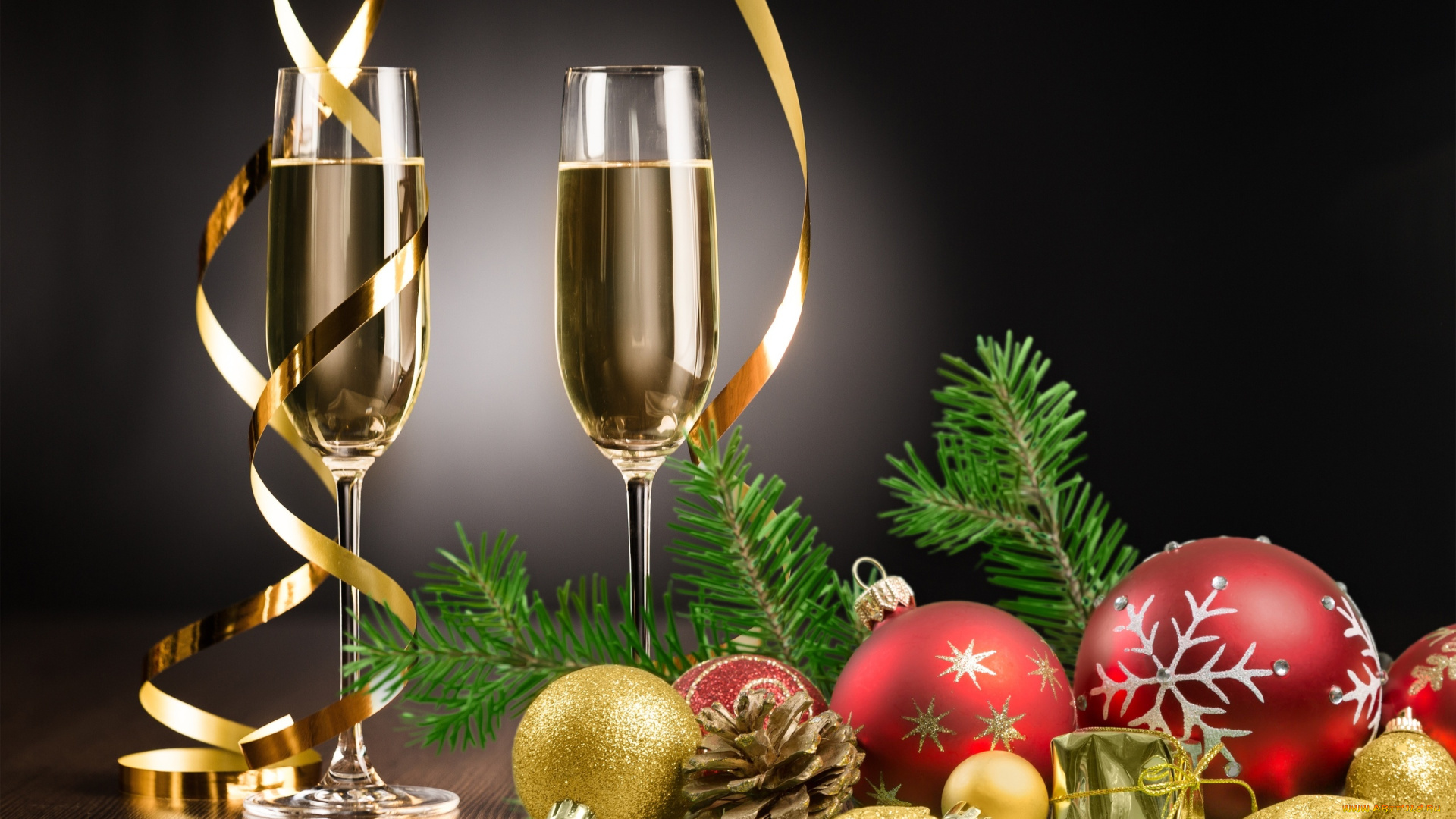 праздничные, -, разное, , новый, год, бокалы, шампанское, серпантин, шарики