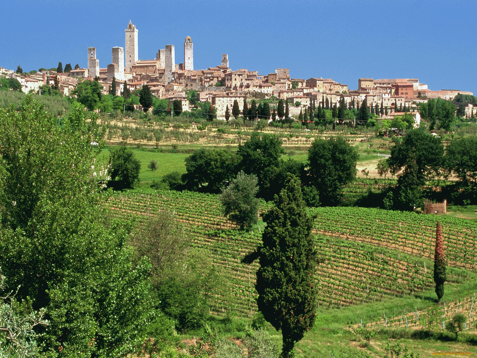 san, gimignano, tuscany, italy, города