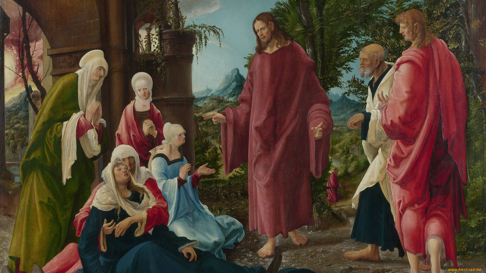 albrecht, altdorfer, christ, taking, leave, of, his, mother, рисованные