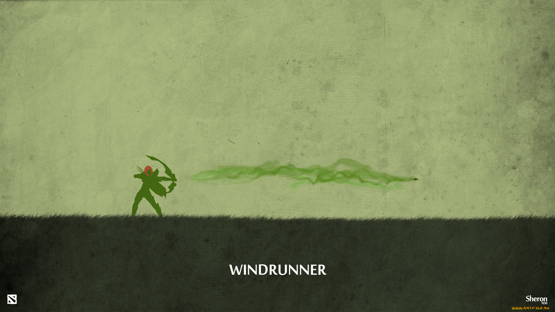 рисованные, минимализм, green, archer, windrunner