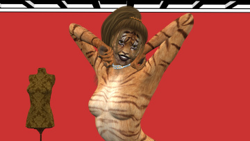 Картинка 3д+графика fantasy+ фантазия тигрица девушка