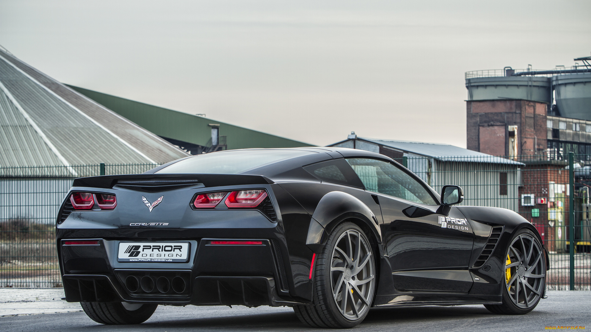 автомобили, corvette, темный, c7, 2015г, pdr700, coupe, stingray, chevrolet, prior-design