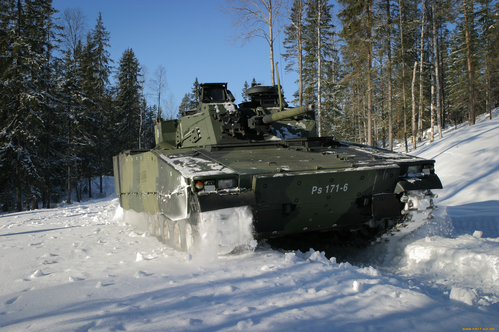 техника, военная, техника, cv-9030, боевая, машина, пехоты, лес, снег