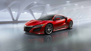 обоя автомобили, acura, красный, nsx, 2016г