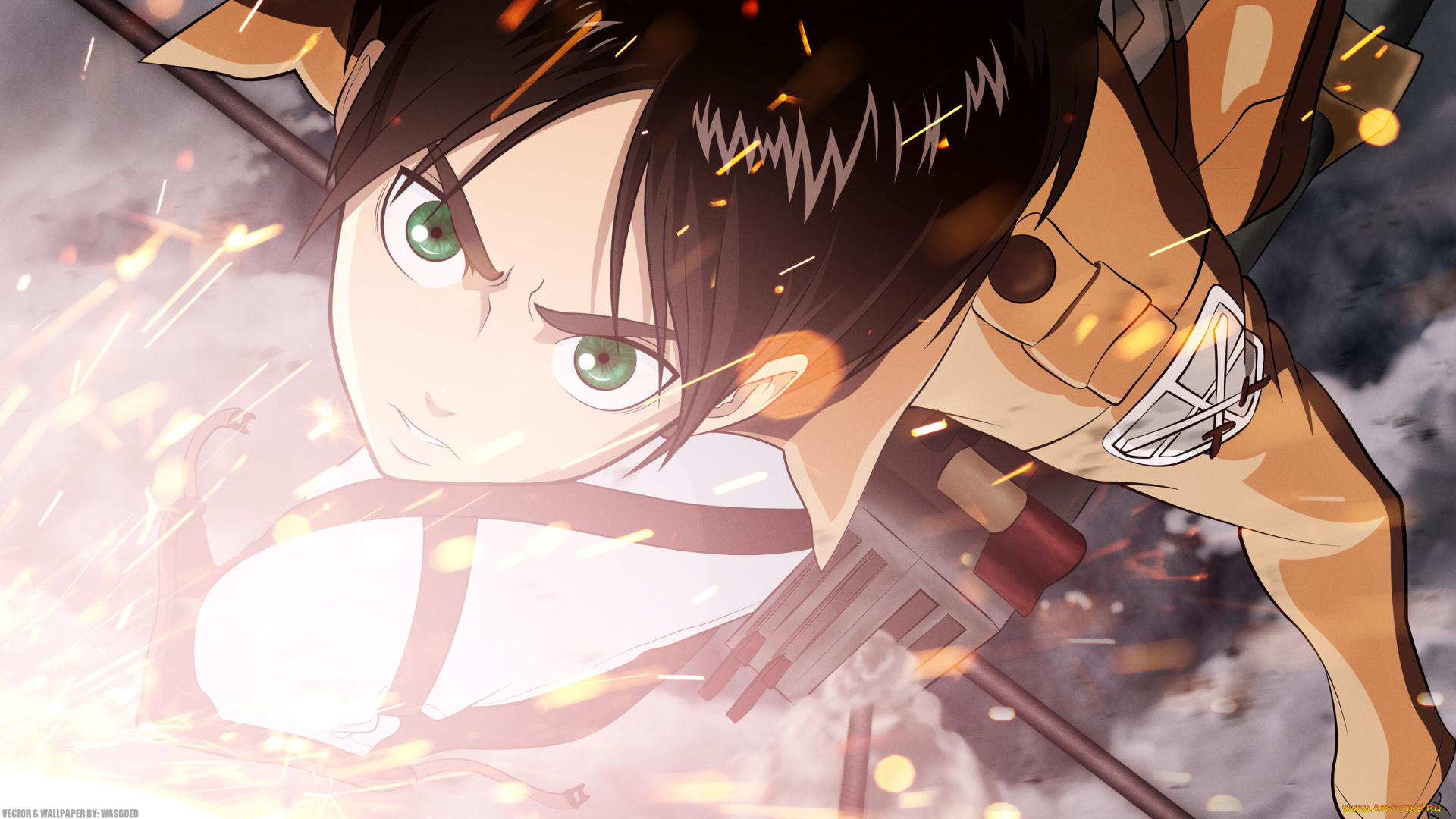 аниме, shingeki, no, kyojin, эрен