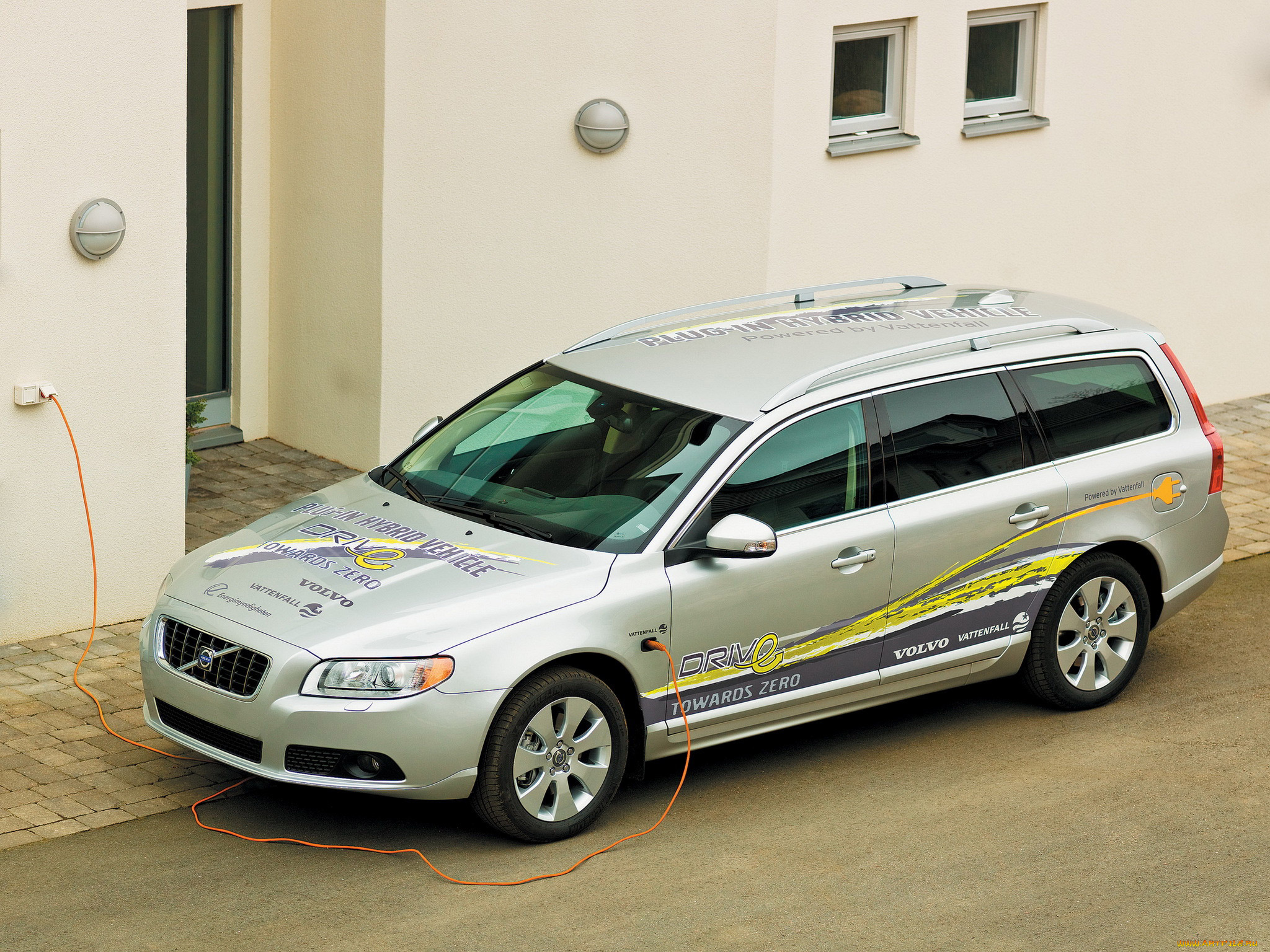 volvo, v70, plug, in, hybrid, prototype, 2009, автомобили, volvo, v70, 2009, prototype, plug, in, hybrid