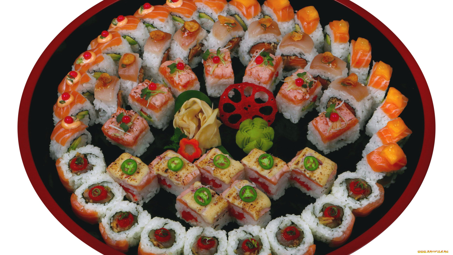 еда, рыба, , морепродукты, , суши, , роллы, ассорти, васаби, имбирь, роллы, кухня, японская