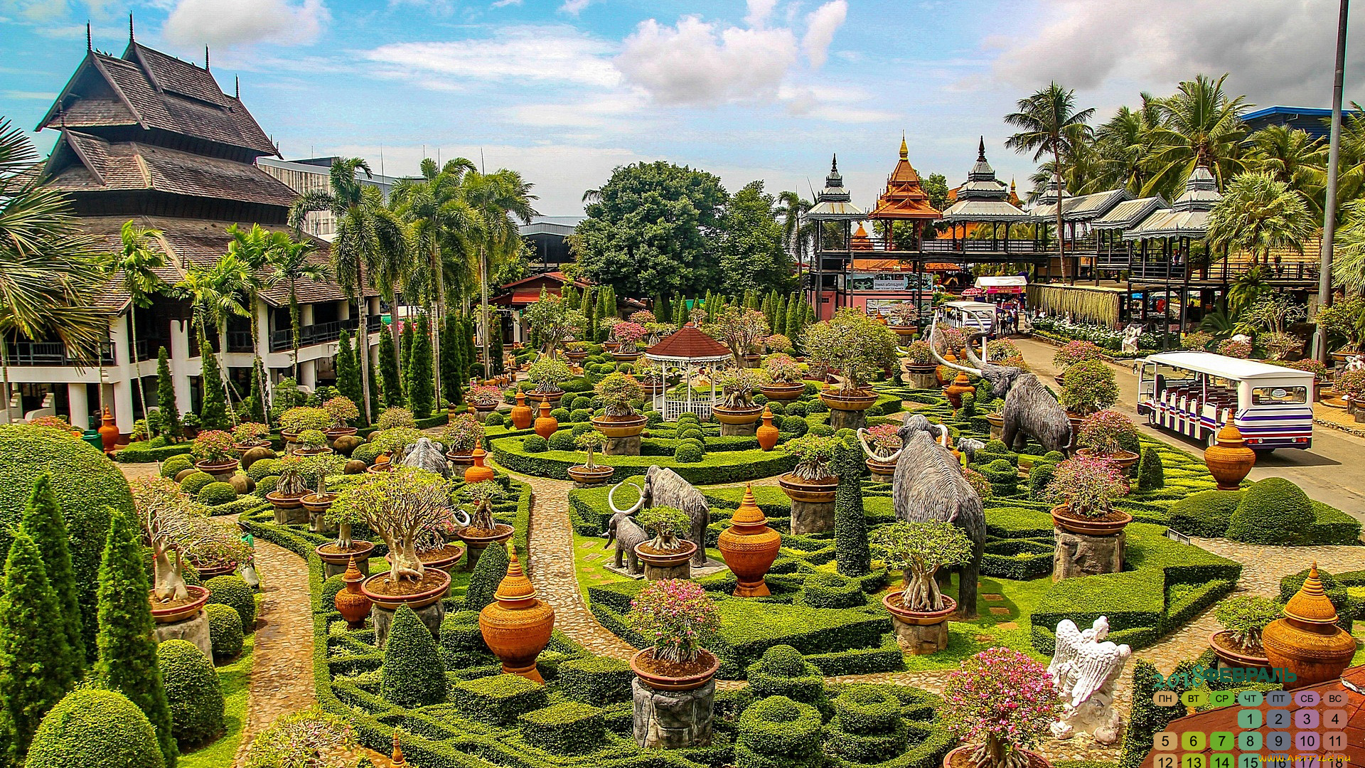 таиланд, календари, природа, постройка, растения, 2018