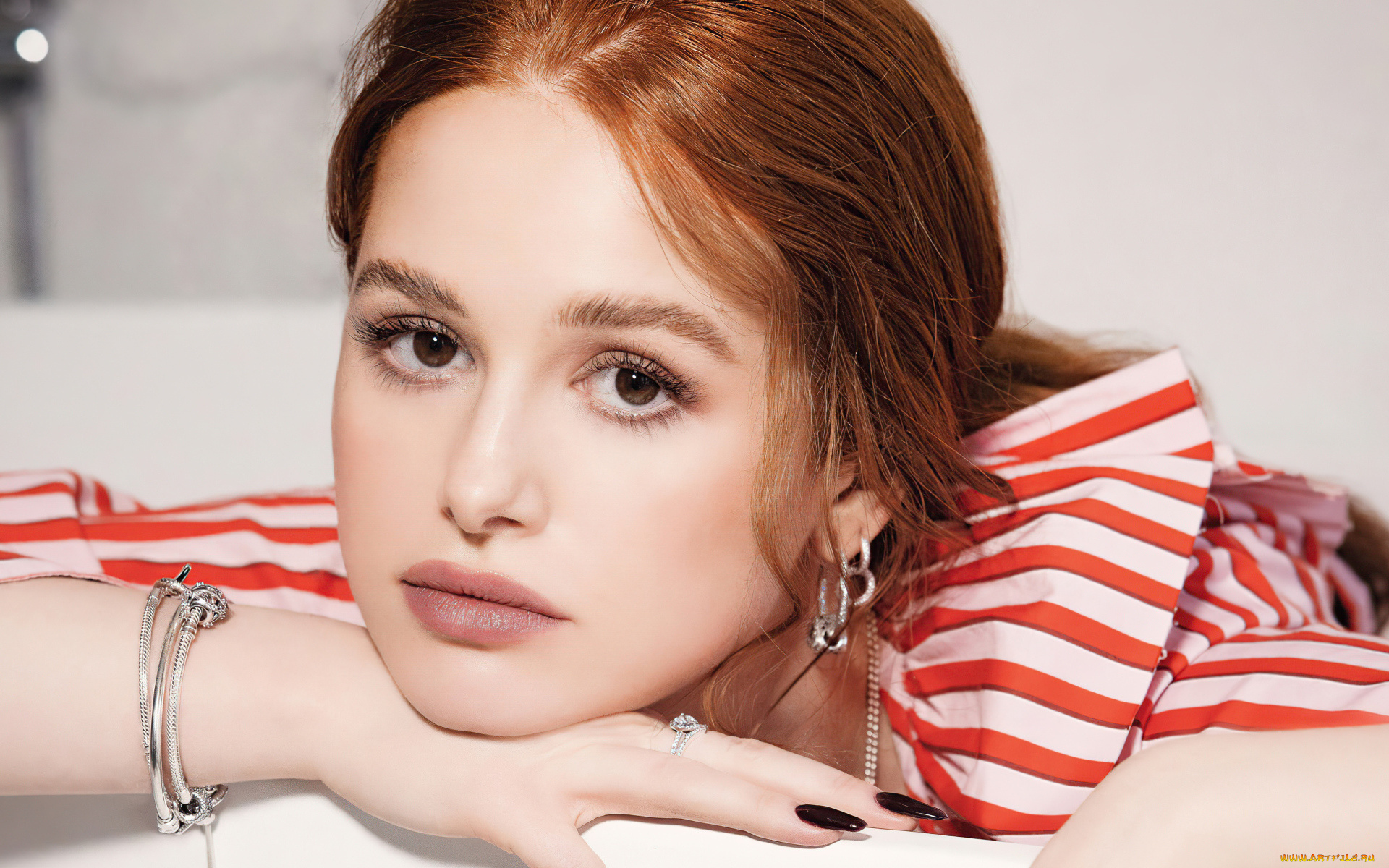 девушки, madelaine, petsch, рыжая, лицо, украшения