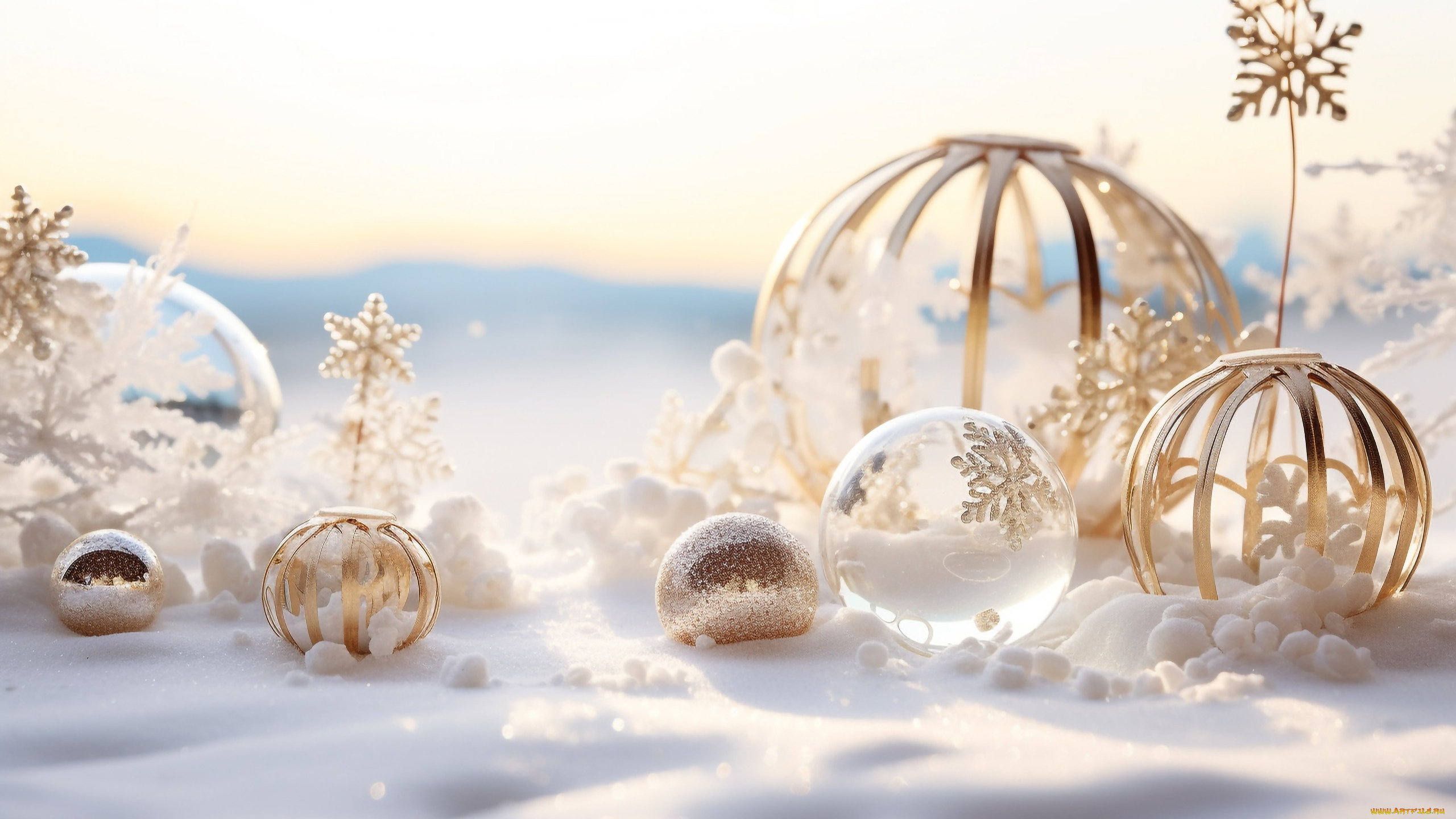 праздничные, -, разное, , новый, год, зима, шарики, снег, снежинки, природа, узоры, рождество, сугробы