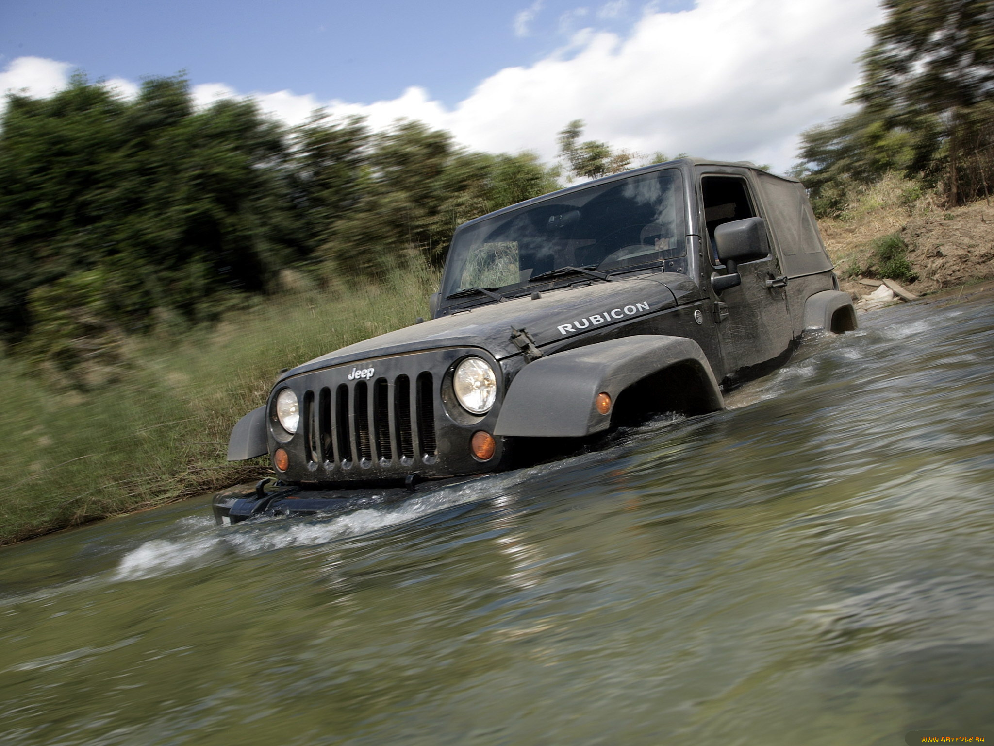 автомобили, jeep, река, джип