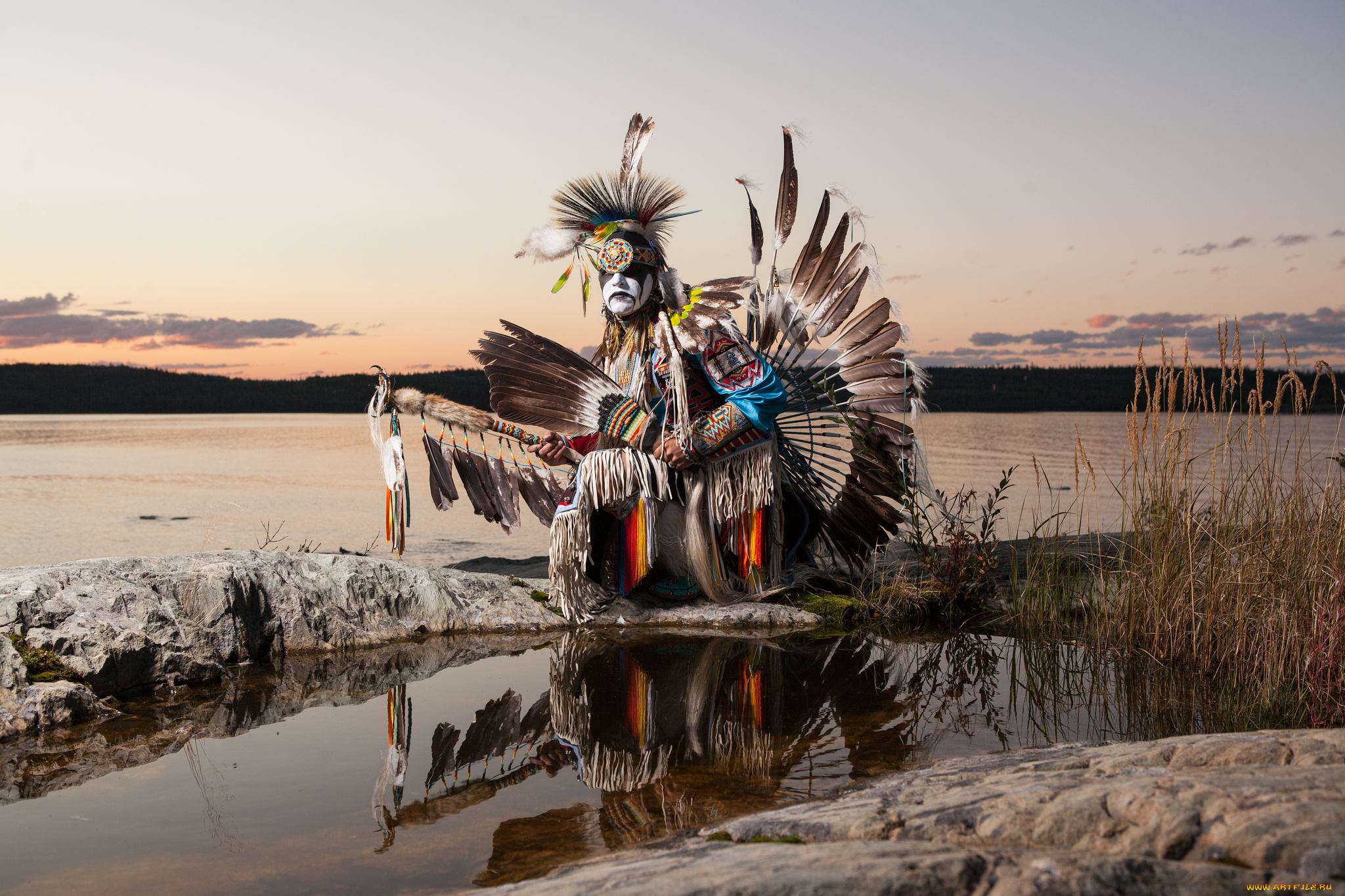 aboriginal, dancer, danny, boy, stephens, мужчины, -, unsort, перья, танцор, danny, boy, stephens, озеро, абориген